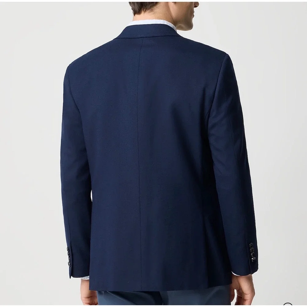J.Crew Mens 44R Thompson Classic University Blazer Navy Blue Wool Blend BX236